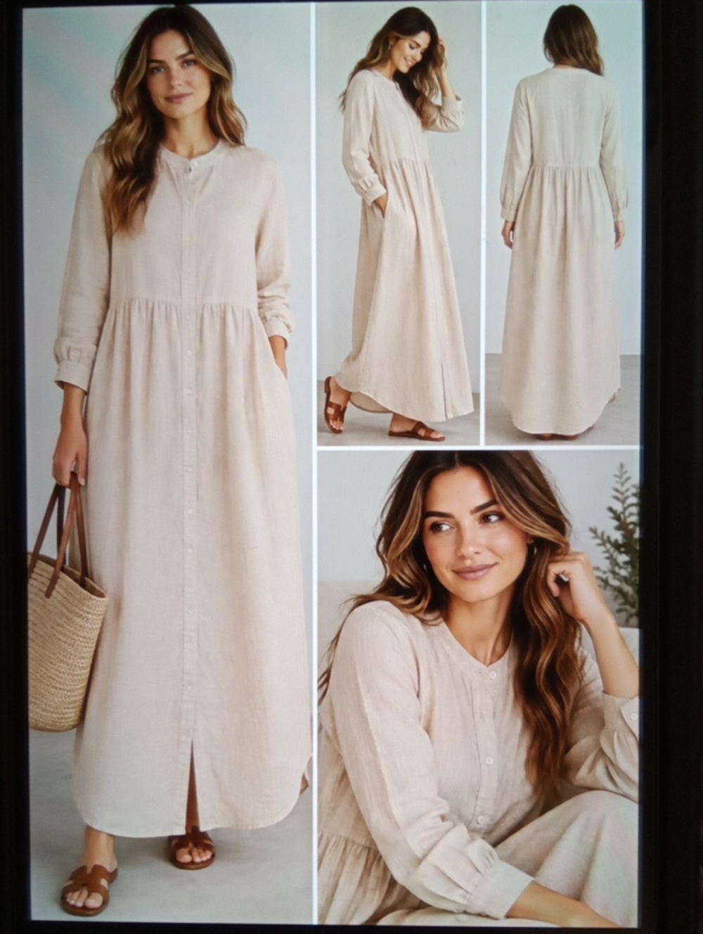 Pomander Place Tuckernut Pampas Lydell Maxi Dress Hemp Maxi Cottage Coastal M